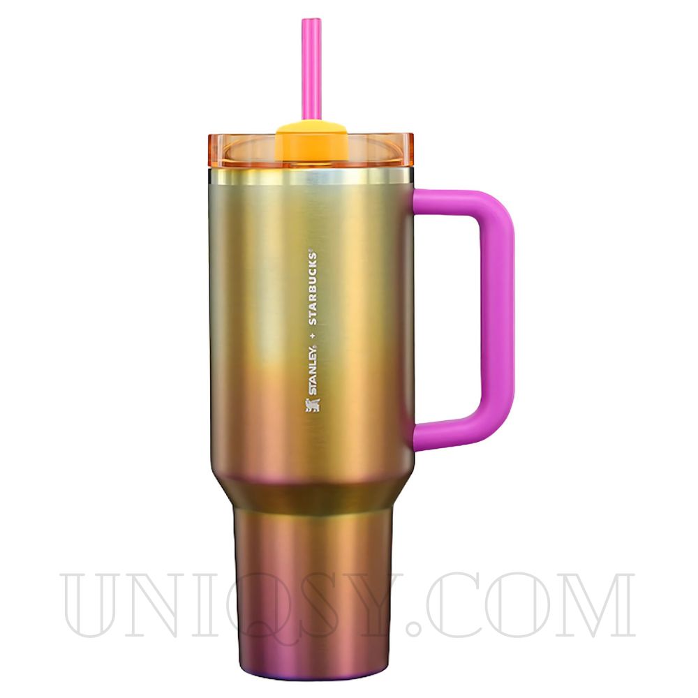 Stanley 40 OZ X Starbucks Yellow Quencher Flowstate Tumbler Cup