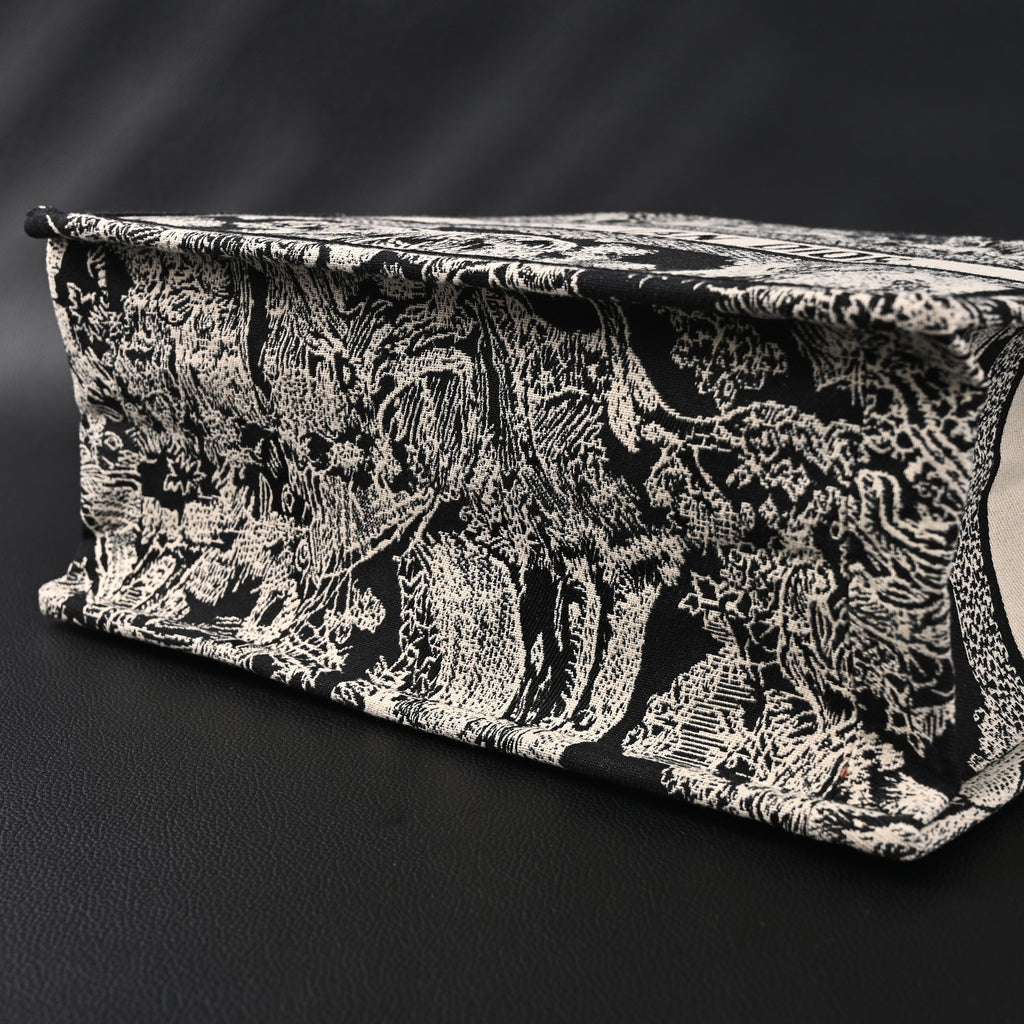 Dior Book Tote Bag – Black Toile de Jouy Embroidery