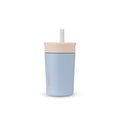 Owala Kids 12 oz Insulated Stainless Steel Tumbler – Tan & Blue Seas the Day, Spill-Resistant Lid, Easy Clean