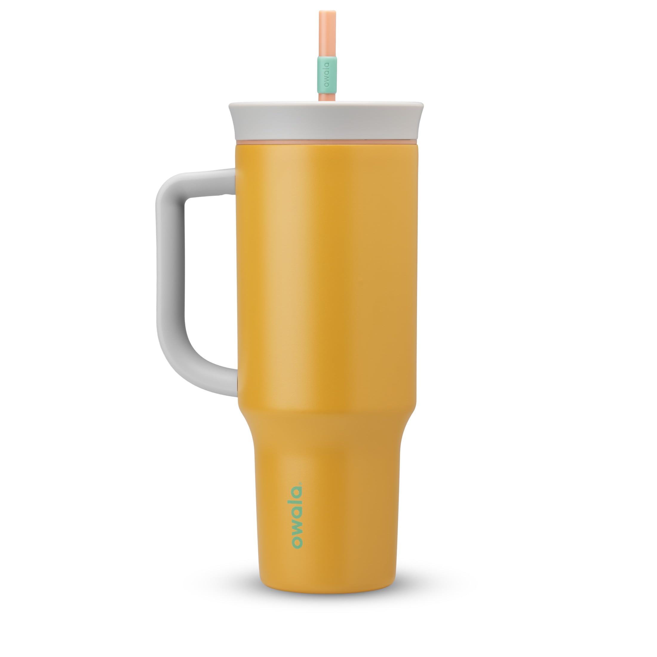 Owala 40 oz Stainless Steel Travel Tumbler with Spill-Resistant Lid – Triple-Layer Insulation, Carry Handle, Orange